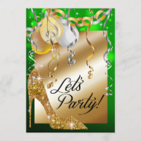 Glitter Stiletto Balloons 30th Birthday emerald