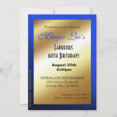 Glitter Stiletto Balloons 60th Birthday blue Kaart (Achterkant)