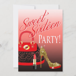 Glitter Stiletto Purse & Lipstick, zoet 16-partijn Kaart
