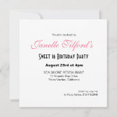 Glitter Stiletto Sweet 16 Party | roze zilver Kaart (Achterkant)