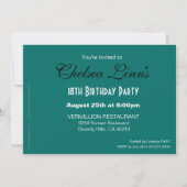 Glitter Stiletto Zebra 18th Birthday blauwgroen go Kaart (Achterkant)