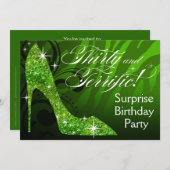 Glitter Stiletto Zebra 30 en overvloed Birthday Kaart (Voorkant / Achterkant)