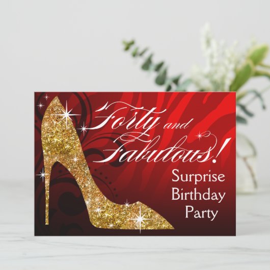 Glitter Stiletto Zebra 30 en overvloed Birthday re Kaart (Staand voorkant)