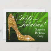 Glitter Stiletto Zebra 40 & Fabulous Birthday Kaart (Voorkant)