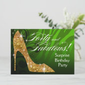 Glitter Stiletto Zebra 40 & Fabulous Birthday Kaart (Staand voorkant)