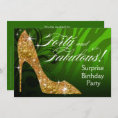 Glitter Stiletto Zebra 40 & Fabulous Birthday Kaart (Voorkant / Achterkant)
