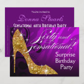 Glitter Stiletto Zebra 60 & Sensational Birthday Kaart (Voorkant / Achterkant)