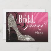 Glitter Stiletto Zebra roze zilver Kaart (Voorkant)