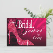Glitter Stiletto Zebra Vrijgezellenfeest fuschia Kaart (Staand voorkant)