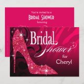 Glitter Stiletto Zebra Vrijgezellenfeest fuschia Kaart (Voorkant / Achterkant)