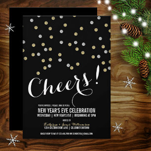 Glitter Stippen Uitnodiging Eve-partij nieuwjaar