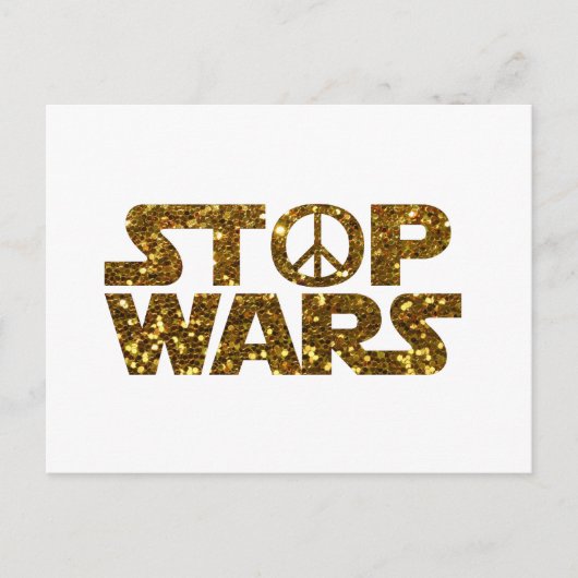 glitter stop oorlogen briefkaart (Voorkant)