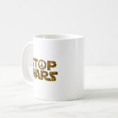 glitter stop oorlogen koffiemok (Voorkant links)