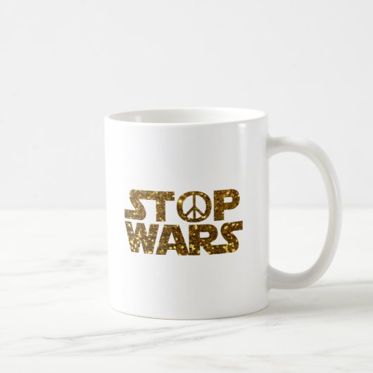 glitter stop oorlogen koffiemok (Rechts)