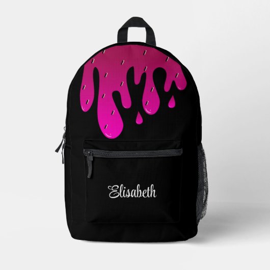 Glitter Strawberry Dripping Slime Gepersonaliseerd Bedrukte Rugzak (Voorkant)