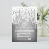 glitter string lichten bruiloft RSVP kaarten (Staand voorkant)