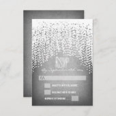glitter string lichten bruiloft RSVP kaarten (Voorkant / Achterkant)