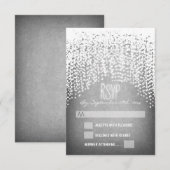 glitter string lichten bruiloft RSVP kaarten Kaartje (Voorkant / Achterkant)