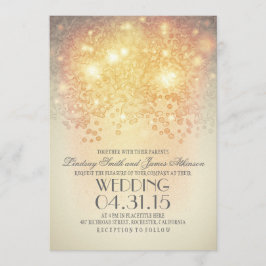 glitter string lichten elegante vintage bruiloft kaart
