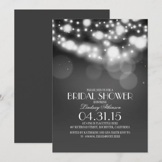 Glitter String Lichten  vrijgezellenfeest Kaart (Voorkant / Achterkant)