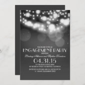 Glitter String Lights  Engagement Party Kaart (Voorkant / Achterkant)