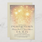 Glitter String Lights  Engagement Party Kaart (Voorkant / Achterkant)