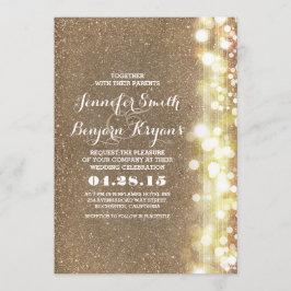 Glitter String Lights Glamours bruiloft Uitnodigen Kaart