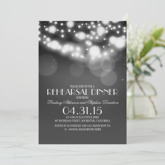 Glitter String Lights  repetitie Diner Kaart (Staand voorkant)