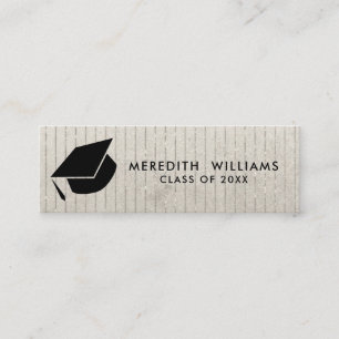 Glitter Striped Afstudeerder Pet Afstuderen Invoeg Mini Visitekaartje