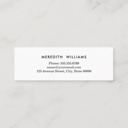 Glitter Striped Afstudeerder Pet Afstuderen Invoeg Mini Visitekaartje (Achterkant)