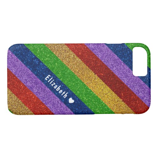 Glitter Striped Case-Mate iPhone Case (Achterkant (Horizontaal))