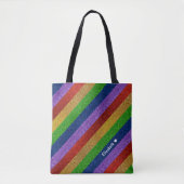 Glitter Striped Tote Bag (Voorkant)