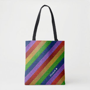 Glitter Striped Tote Bag