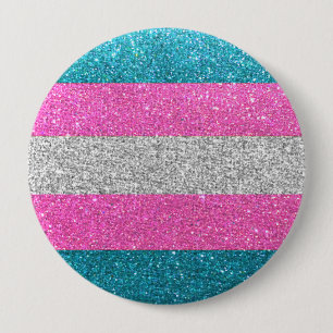 Glitter Stripes Flag LGBTQ Queer Trans Gay Pride Ronde Button 4,0 Cm