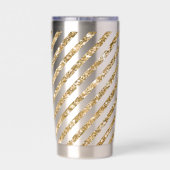 Glitter Stripes Geïsoleerde Drinkbeker (Achterkant)