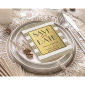 Glitter Stripes Gold Foil sla de datum na creditca Aankondigingskaart