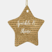 Glitter Stripes Keramisch Ornament (Rechts)