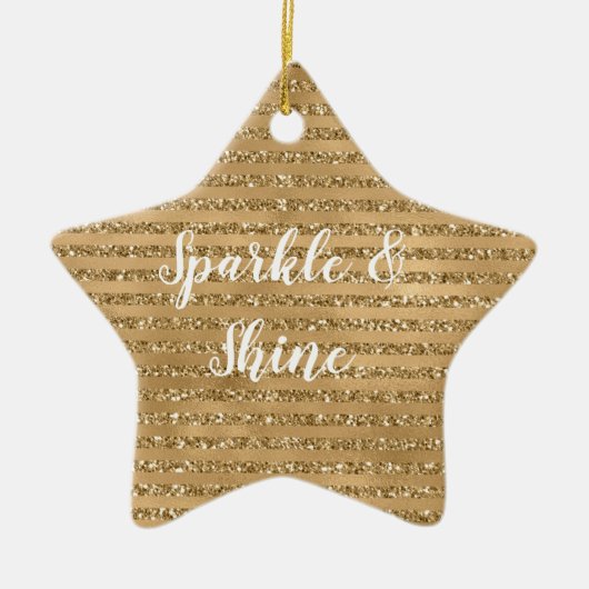 Glitter Stripes Keramisch Ornament (Voorkant)