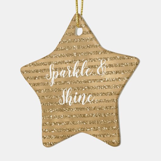 Glitter Stripes Keramisch Ornament (Links)