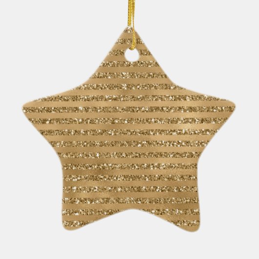 Glitter Stripes Keramisch Ornament (Achterkant)