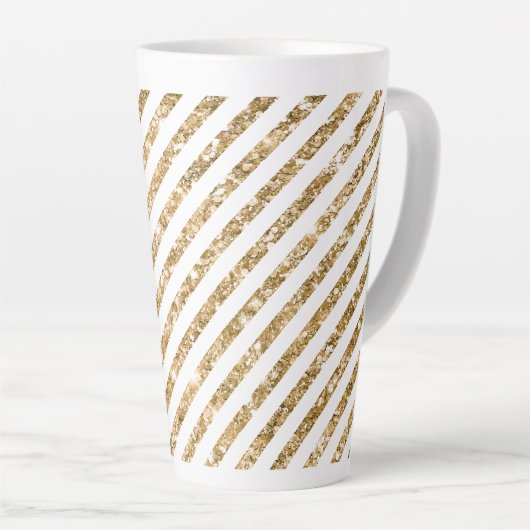 Glitter Stripes Latte Mok (Rechterhoek)