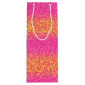 Glitter Stripes, Pink-Yellow-WINE GIFT BAG Wijn Cadeautas (Achterkant)