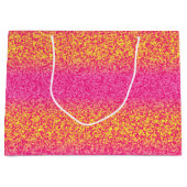 Glitter Stripes, roze-gele-GIFT BAG L Groot Cadeauzakje (Voorkant)
