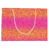 Glitter Stripes, roze-gele-GIFT BAG L Groot Cadeauzakje (Achterkant)