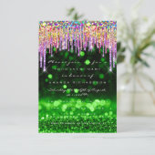 Glitter stuurt Roos bruiloft Birthday Party Formal Kaart (Staand voorkant)