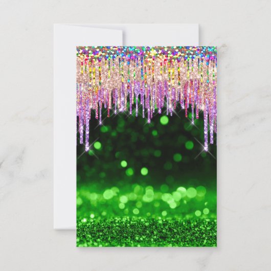 Glitter stuurt Roos bruiloft Birthday Party Formal Kaart (Achterkant)