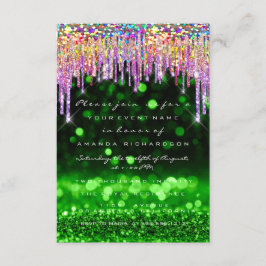Glitter stuurt Roos bruiloft Birthday Party Formal Kaart