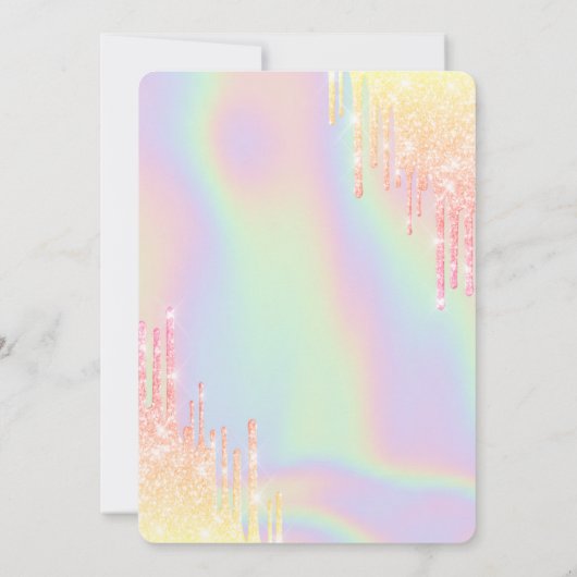 Glitter stuwt de Holografische Quinceañera op Kaart (Achterkant)