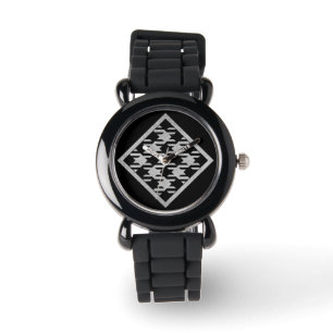 Glitter Style Pied de Poule Horloge