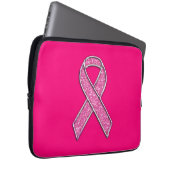 Glitter Style Pink Ribbon Awareness Fuchsia Laptop Sleeve (Voorkant Rechts)